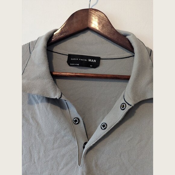 SARAH PACINI - Snap button collared sweater - Sz 02 - Picture 3 of 8